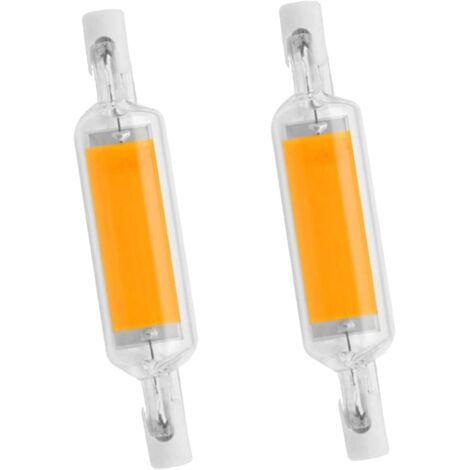 r7s 78mm Ampoule Led 10w Double Extrémité Led Cob Lumière d’Inondation Blanc Chaud 3000k r7s Projecteur 110-140v Pour La Lumière De Paysage École à La Maison (Paquet De 2) (1/5)