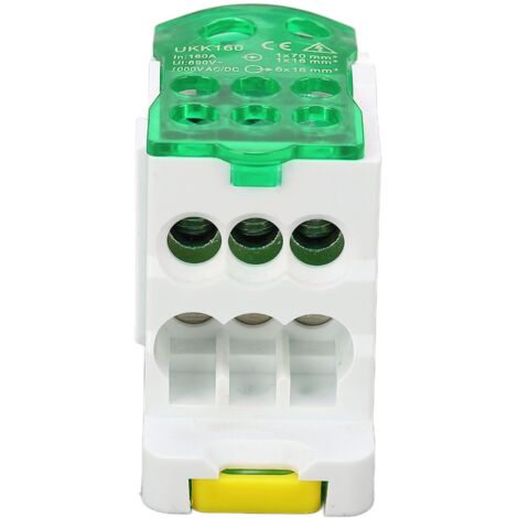 Zolginah – Bornier rail Din 690V 160A – Couvercle transparent PA66 – Boîte de jonction électrique pour armoires de distribution – Résistant à la chaleur et à la corrosion (1/5)