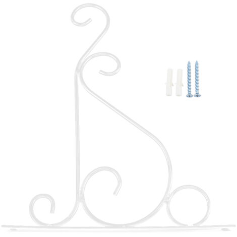 Crochet De Fleur De Support De Suspension De Suspension De Plante De Fer pour La Décoration De Jardin à La Maison 25 21cm(Blanc)