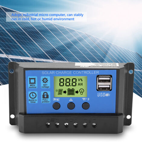 Contrôleur solaire PWM 12 V/24 V USB, régulateur de batterie pour panneau solaire, écran LCD, surcharge, surintensité (YJSS-30A) (1/5)