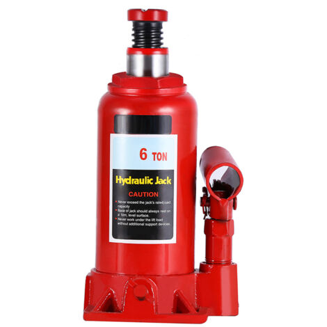 Cric Hydraulique Bouteille 6T, Vérin Cric Hydraulique Bouteille Professionnel pour Voiture fourgonnette Bateau Camion Caravane 18-34cm