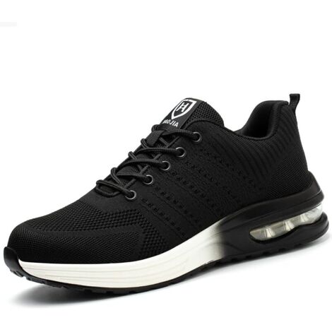 Chaussures de sécurité à embout d'acier pour hommes et femmes, légères et confortables, antidérapantes et indestructibles, avec coussin d'air, pointure 41 (1/5)