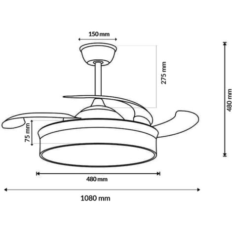 Kit éclairage LED 4 Pouces Pour Ventilateur De Plafond - 15W, 3 Couleurs (3000K/4000K/6000K), Dimmable, Mémoire - Rénovation Facile, Magnétique