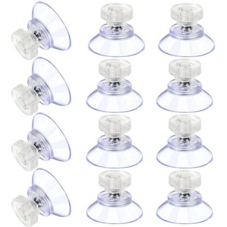 12 Grandes Ventouses Ventouses en Plastique Ventouse Anti-Collision Transparente en Caoutchouc Vis Écrou en Métal Ventouse Solide en PVC Transparent Remplacement avec Écrou de Vis (25M5-6) (1/5)