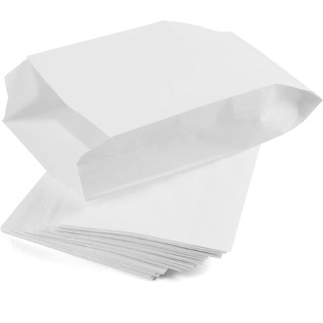 Sacs en papier kraft blanc, sacs cadeaux, sacs cadeaux kraft, petits sacs cadeaux d'anniversaire, enveloppes vintage, sacs cadeaux de Noël (100 pièces, 28 cm x 15 cm x 9 cm) (1/3)