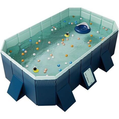Treetalk – Pataugeoire pour enfants – Piscine familiale pliable non gonflable – Dimensions 210 × 140 × 55 cm – PVC renforcé avec tissu en maille