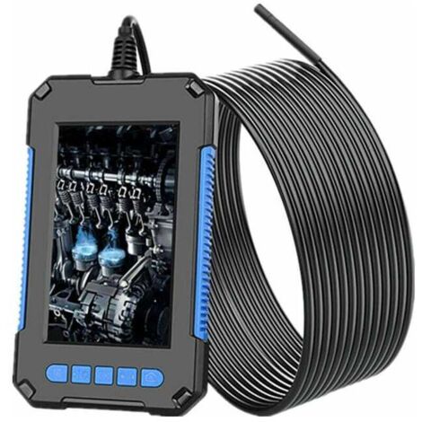 Endoscope industriel, caméra HD 1080p, écran 4,3, caméra serpent étanche 5,5 mm, avec 6 lumières LED, câble semi-rigide de - Bleu (1/5)