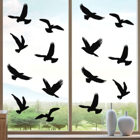 Lot de 20 autocollants anti-collision pour fenêtre, en forme d'oiseau, pour fête (1/5)
