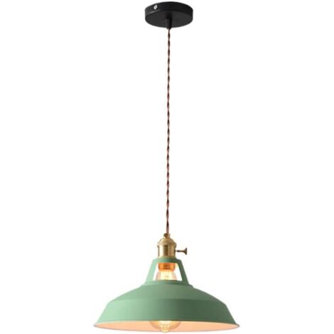 Plafonnier décoratif moderne avec abat-jour en métal (couleur : vert) adapté au café, au restaurant, au salon ou à la chambre à coucher (1/5)