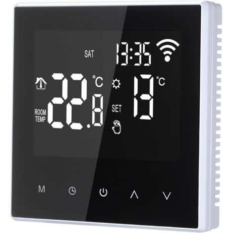 Thermostat intelligent, régulateur de température numérique, chauffage électrique au sol programmable hebdomadaire avec grand écran LCD, pour maison, école, bureau, hôtel, 16 A (pas de type Wi-Fi) (1/5)