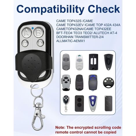 CO-Z Télécommande pour Motorisation de Portail Coulissant Automatique Moteur de Porte de Garage