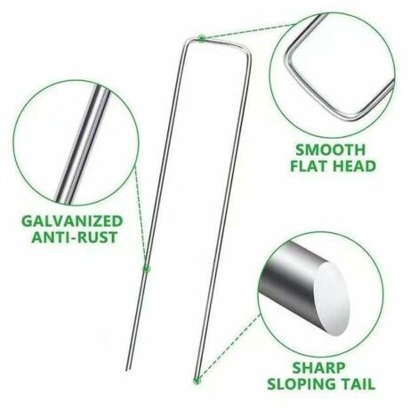 Piquets de Fixation - Non spécifié - 50pcs - Acier Galvanisé - 15 cm