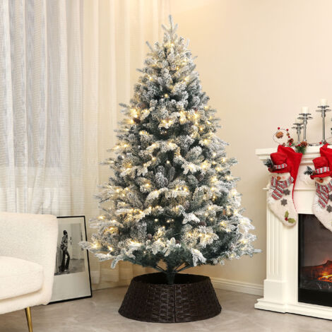 GYMAX 180 CM Sapin de Noël Artificiel Lumineux,Arbre Noël avec 533 Branches,260 LED Blanc Chaud,8 Modes d'Éclairage,Base Métallique - Maison GYMAX 180 CM Sapin de Noël Artificiel Lumineux,Arbre Noël avec 533 Branches,260 LED Blanc Chaud,8 Modes d'Éclairage,Base Métallique - Maison