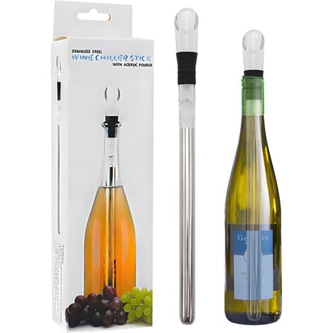 Bâton Refroidisseur de Vin en Acier Inoxydable – Accessoire idéal et Cadeau pour Amateurs de Vin Homme Femme  Set Rafraîchisseur pour Vin Blanc et Rouge