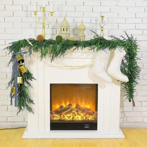PARTY JOY Guirlande De Pin De Noël 2.75M Artificielle Norfolk - Décoration Noël Réaliste Pour Cheminée Et Salle à Manger (Vert Pur)