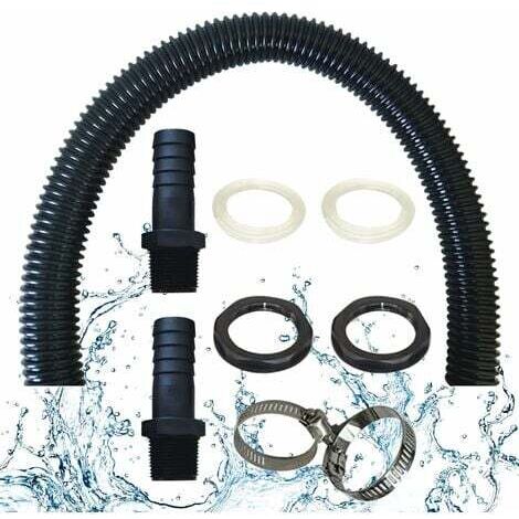 Rapanda – Kit de raccordement pour tonneau de pluie 50cm – 2 douilles avec contre-écrou – Raccord fileté pour cuve de récupération d'eau (1/5)