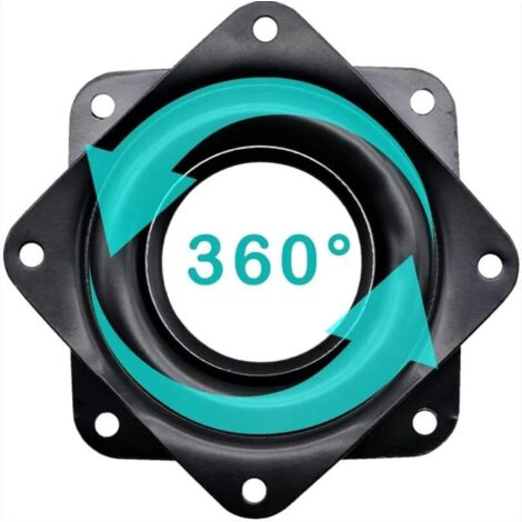 Plate-forme de rotation de plateau tournant monobloc de 4 pouces carré de rotation à 360 degrés avec roulements à billes en acier pour armoire de cuisine comptoir garde-manger (noir) (1/3)