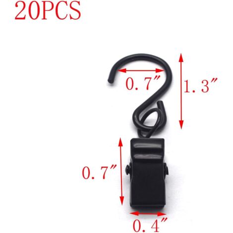 Accessoires rideau Pinces de fixation pour tringles à rideaux, crochets de suspension, paquet de 20 pièces-RAPANDA