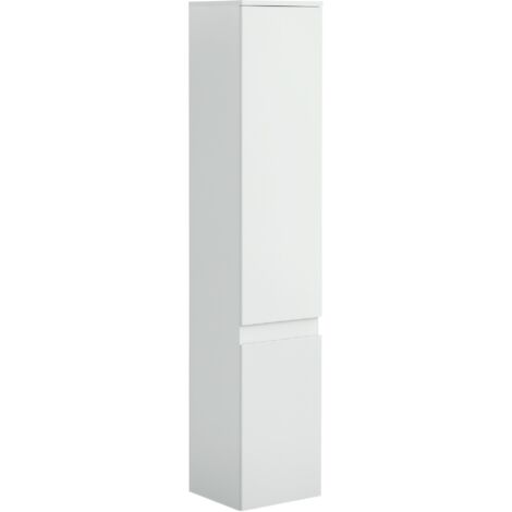 Meuble colonne rangement salle de bain 2 placards 3 étagères réglables style contemporain 30 x 28 x 152,5 cm blanc