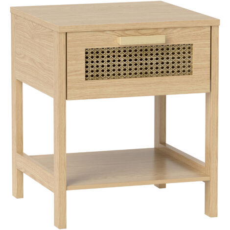 Table de chevet, table de nuit, table d'appoint avec tiroir, MDF 40 x 40 x 48,4 cm