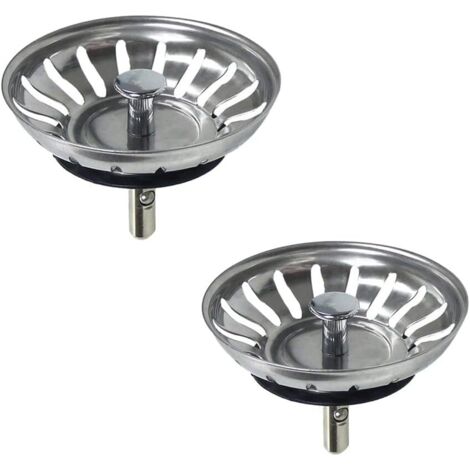 Lot de 2 Bonde évier filtres d'évier en acier inoxydable, bouchons de vidange, filtres pour évier de cuisine, 78 mm (1/5)