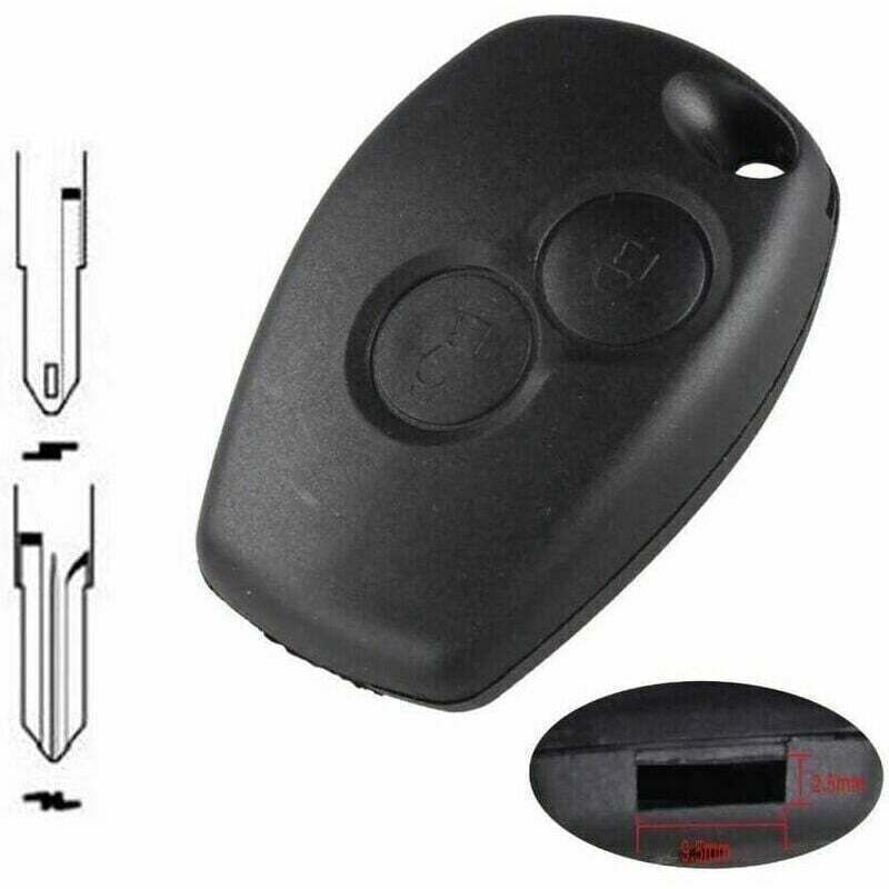 Coque Clé Télécommande ANGOFIZ Compatible Dacia Duster, Sandero, Logan… - Avec Lame Vierge VAC102, 2 Boutons