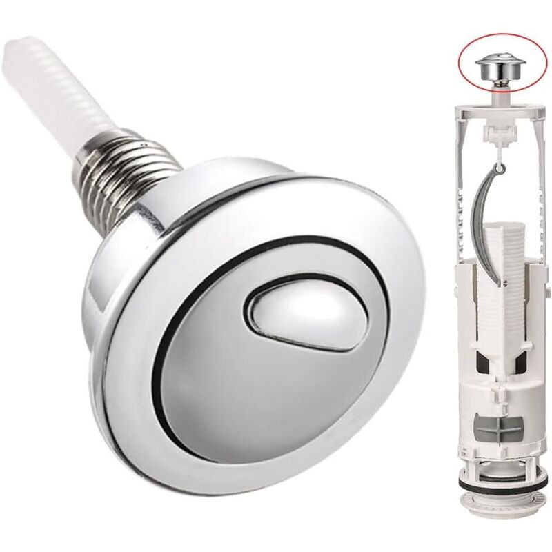 Bouton Poussoir Chromé Double Pour Chasse D'eau Siamp Twyford Optima 49 - Remplacement CF1003CP