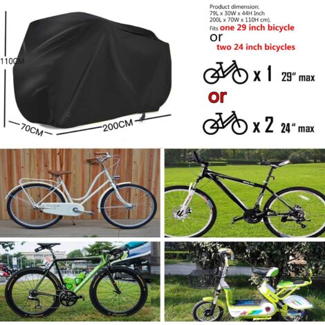 Housse Vélos Extérieur NEVERLAND - 210D Oxford Imperméable - Pour 3 Vélos 205x108x115cm - Bandes Réfléchissantes