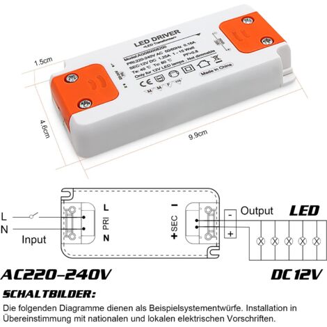 Transformateur LED 15W 12V 1.25A - Driver Constant Pour Bande LED, MR16, GU5.3, G4, GU4, Sans Scintillement