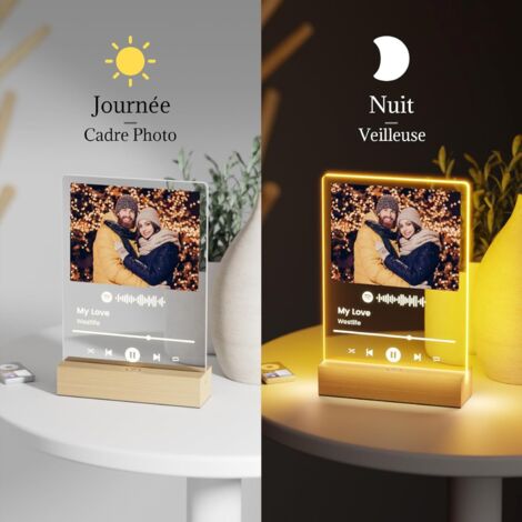 LUCKOR Cadre Photo Personnalisé Spotify Plaque - Cadeau Personnalisé