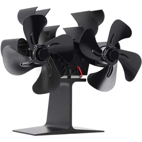 Ventilateur de poêle à 8 pales, installation facile, alimenté par la chaleur, ventilateur de poêle en alliage d'aluminium à faible bruit pour la réparation (1/5)