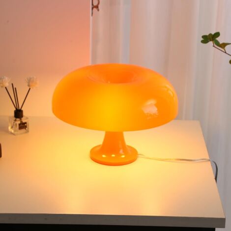 Lampe de table champignon à intensité variable avec câble USB et douille E14 pour chambre et salon, veilleuse décorative avec ampoule 3 couleurs (1/5)