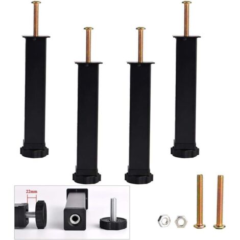 Support de rail de lit, connecteur de cadre de lit en bois avec vis pour la fixation du bois, tête de lit, 4 pièces | FR
