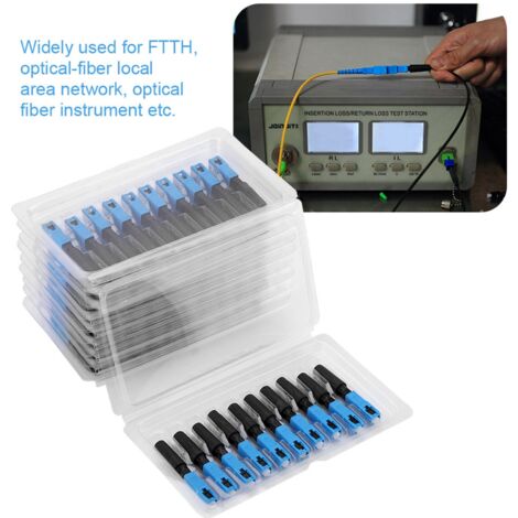 100 Connecteurs Rapides Fibre Optique SC/APC - Adaptateurs Câble Fibre Optique PER