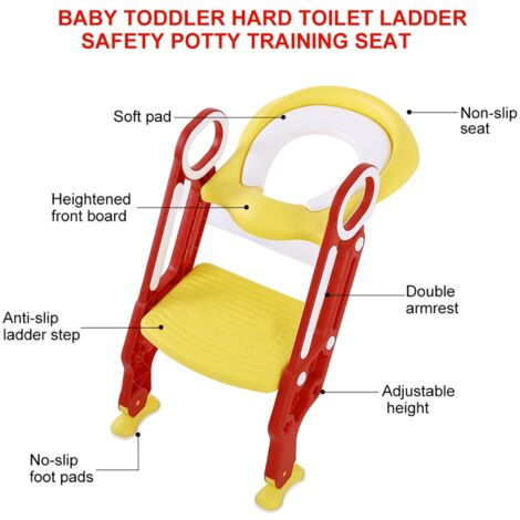 Réducteur Toilette Enfant 3 En 1 Avec Marche - Siège WC Réglable En Hauteur, Antidérapant - Pour Apprentissage Propreté - Pot Amovible - 3