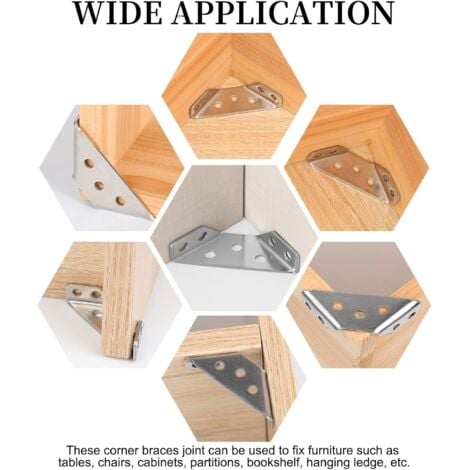 Lot De 16 Connecteurs D'angle Universels En Acier Inoxydable