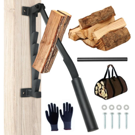 Fendeuse à bois murale amovible, fendeuse de bois de chauffage manuelle, fendeuse de bûches robuste, outils de fendage de bois pour la maison en plein air (1/5)