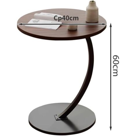 2 Tables D'appoint Rondes En Métal Noir Xisilla - Design Rétro Moderne - Pour Salon, Chambre Ou Balcon - 40x45 Cm