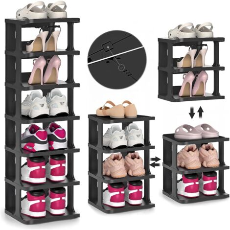 Meuble à Chaussures 2 Portes 2 Niveaux En Bois Massif - Style Classique à Détails Sculptés - Rangement Entrée, Salon - Étagères Réglables