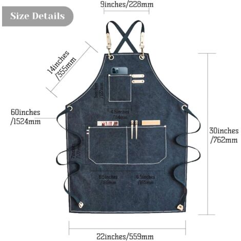 Tablier De Bricolage Homme Avec 9 Poches Et Ceinture Magnétique - Toile Cirée, Idéal Pour Menuisier, Mécanicien, Cadeau