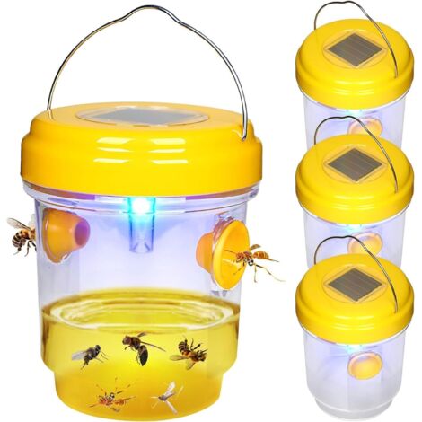 Lot De 4 Pièges à Guêpes Réutilisables – Double Entrée, Sans Produit Chimique – Pour Jardin, Balcon, Extérieur