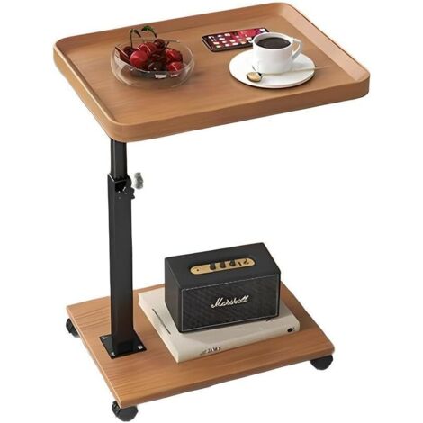 Petite table d'appoint réglable en hauteur pour canapé avec design en forme de C – Table rotative à 360° – Assemblage facile – Parfait pour le salon/lit/baignoire Petite table d'appoint réglable en hauteur pour canapé avec design en forme de C – Table rotative à 360° – Assemblage facile – Parfait pour le salon/lit/baignoire