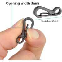 Lot De 10 Mini Mousquetons Pour Clés, EDC, Camping - Fermoirs Métalliques 2,5 Cm, Résistance 15 Kg - 4