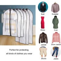 6 Housses Vêtements Transparentes 60x140cm - Anti-poussière, Imperméables, Anti-mites - Zip Solide