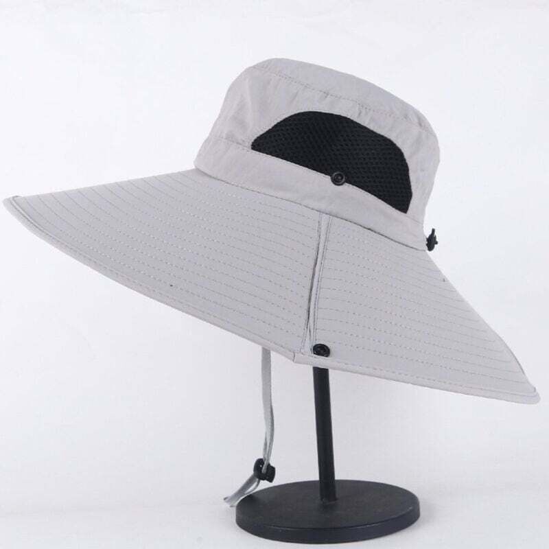 Casquette De Pêche Unisexe - Maille Buisson, Imperméable - Idéale Randonnée, Safari, Soleil - Taille Unique Grise
