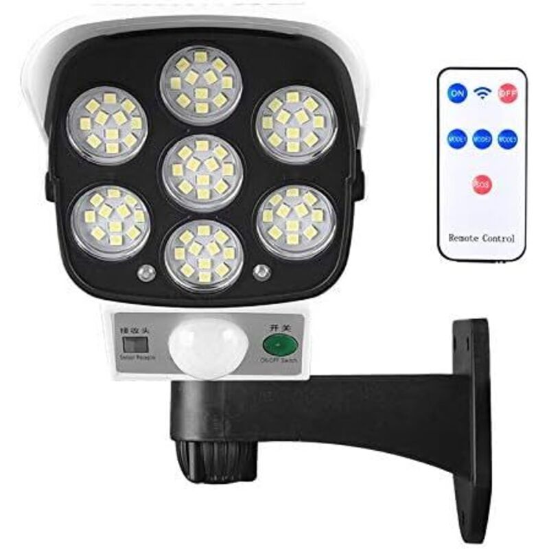 Lampe Solaire Extérieure Avec Détecteur De Mouvement Et Caméra Factice - Éclairage COB - Étanche IP65 - Sécurité Jardin