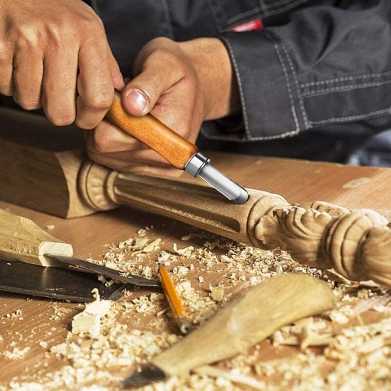 Firulab Outil De Traçage, Scribe En Métal - Graveur En Acier Au Tungstène Pour Le Travail Du Bois - Ciseau Modèle Avec 7 Couteaux (0,1/0,2/0,4/0,6/0,8/1,0/2,0 Mm) Pour Lignes De Panneaux Et Modèle