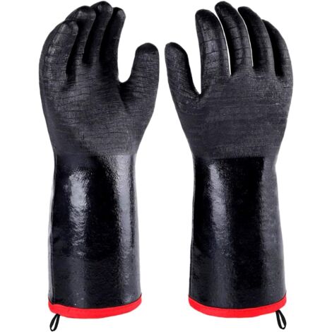 Umnuou – Gants anti-chaleur en néoprène 14 pouces – Ignifuges et imperméables – Résistance jusqu'à 500°C – Conception antidérapante pour barbecue (1/5)