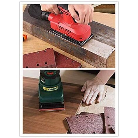 40 Feuilles De Papier De Verre 93x185 Mm Adaptées Pour 8 Trous De Grains Abrasifs P40, P60, P80