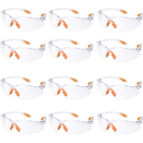 Lot de 12 Lunette de Sécurité Lunettes de Protection Travail avec Lentilles Transparentes Anti-Buée Lunette Protection pour Jardin Laboratoire Chimie,AAFGVC (1/5)